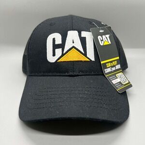 CAT Men's‎ Trucker Logo Mesh One Size Cap Black/Noir 7090049 NWT Baseball Hat